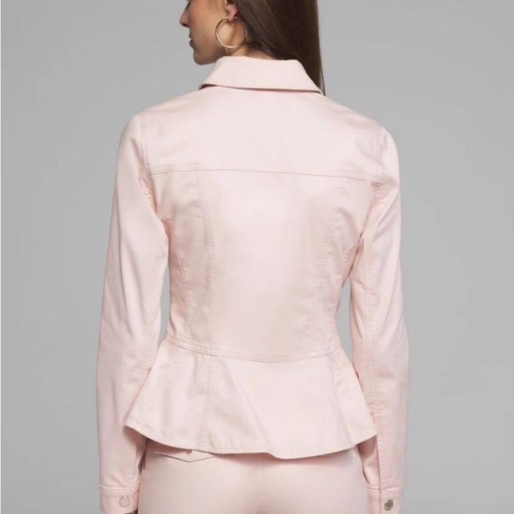 White House Black Market Stretch Sateen Jacket Size 00 - Picture 2 of 5
